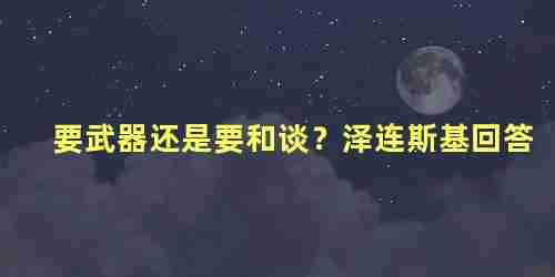 要武器还是要和谈?泽连斯基回答丫寒(要武器还是要和谈?泽连斯基回答中国媒体提问)